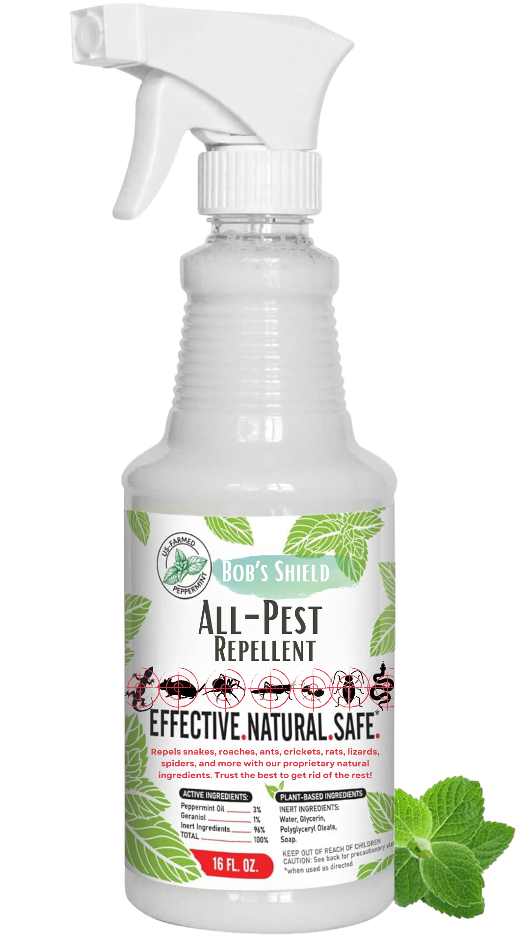 Bob's Shield 16 oz All Natural  Insect & Pest Spray - for Spiders, Ants, and More